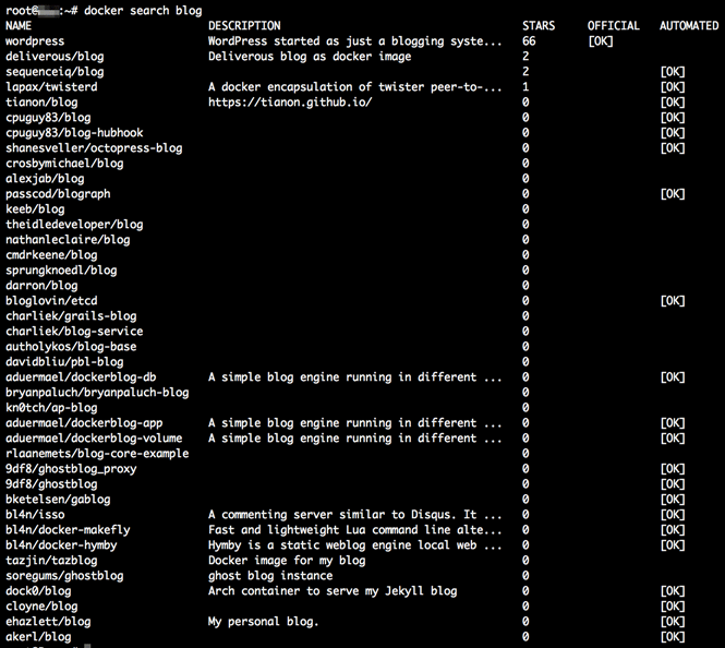 Docker search blog